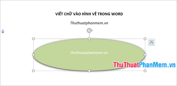 Chọn hình và nhập chữ mà bạn muốn viết