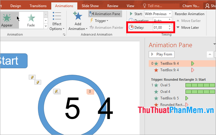 Cách làm đồng hồ đếm ngược trong PowerPoint
