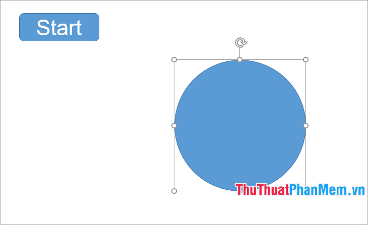 Nhấn giữ phím Shift để vẽ vòng tròn, to nhỏ tùy ý