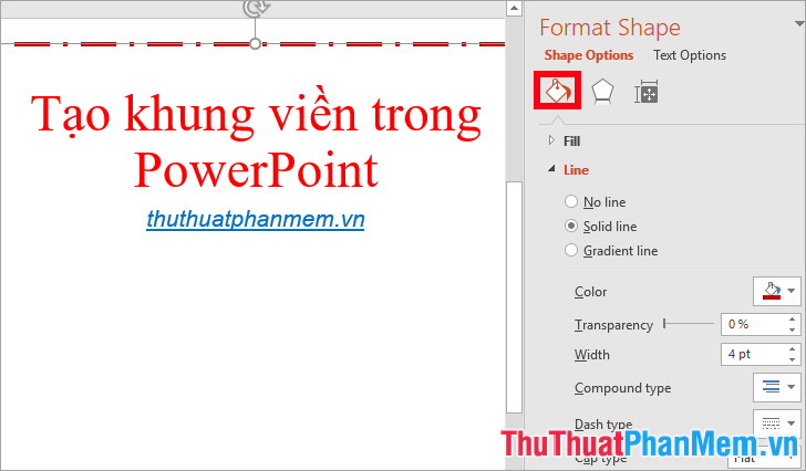 Hướng dẫn tạo khung viền trong Powerpoint