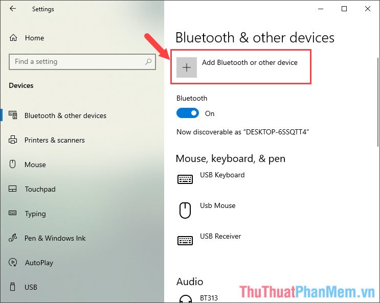 Add Bluetooth or other device