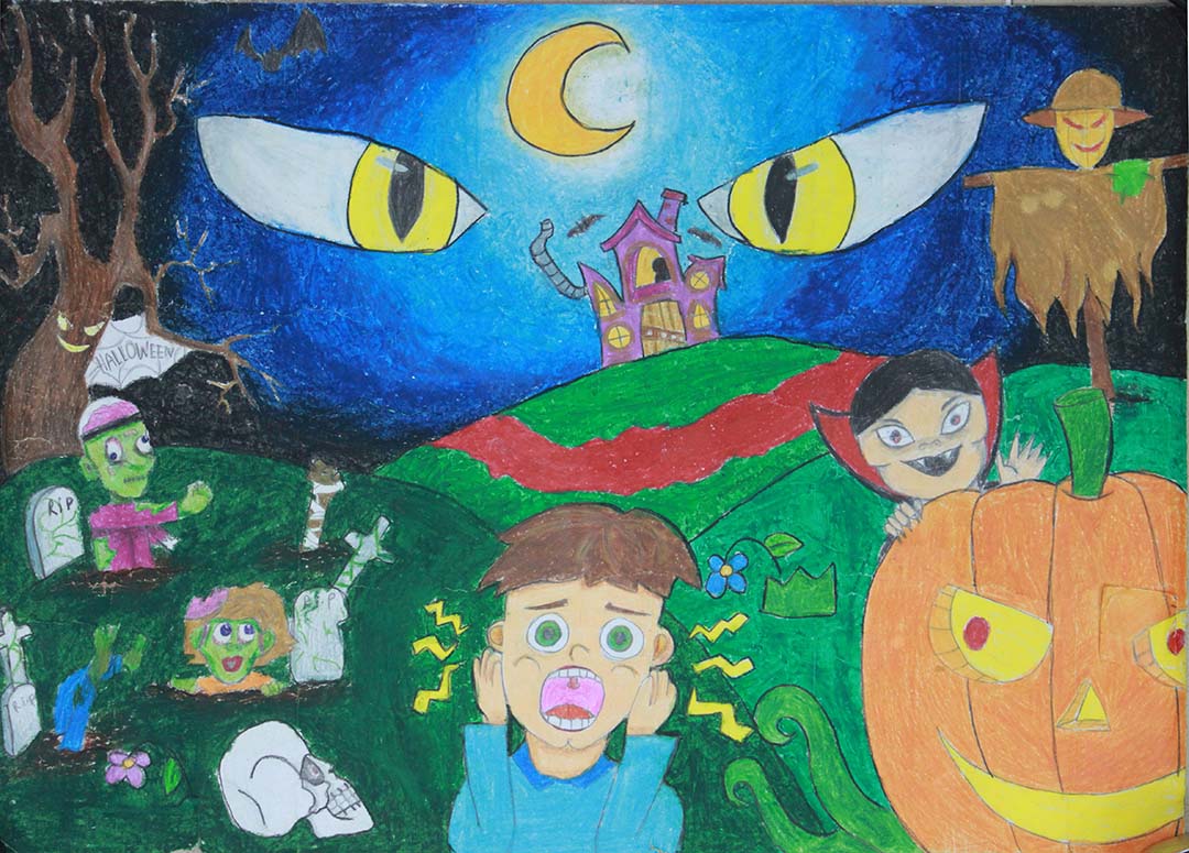 Vẽ tranh Halloween lớp 9