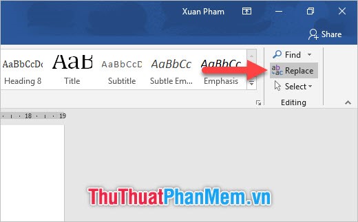 Chọn Replace