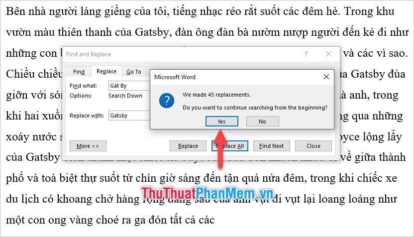Chọn Yes