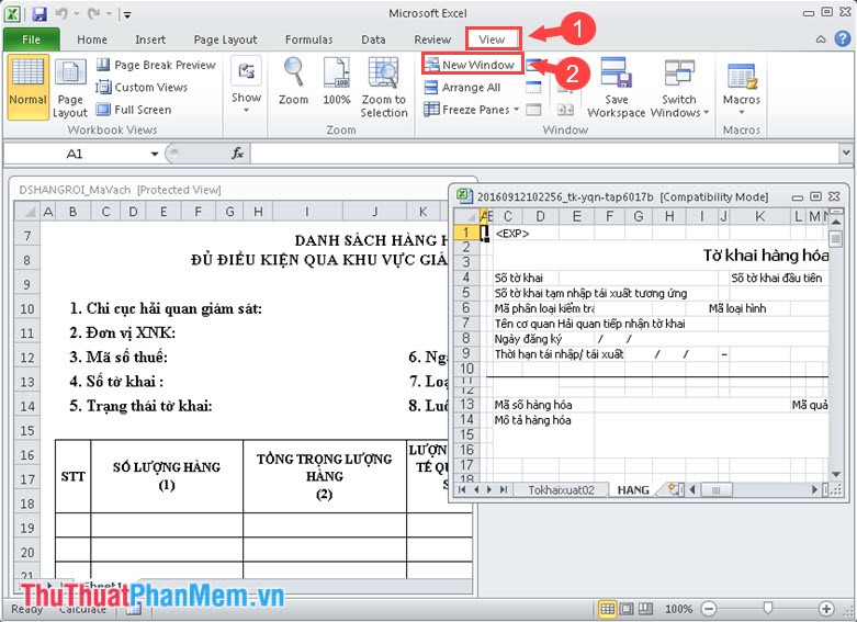 Cách so sánh 2 file Excel xem có điểm gì khác nhau không