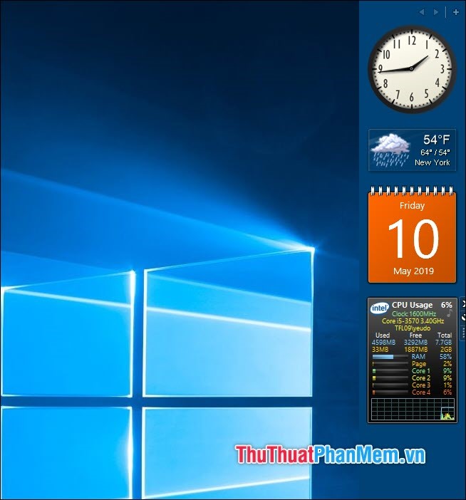 Cách đưa lịch và đồng hồ ra màn hình Desktop Windows 10