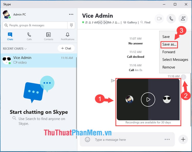 Cách ghi âm, ghi hình cuộc gọi Skype, quay lại video Skype trong Windows 10