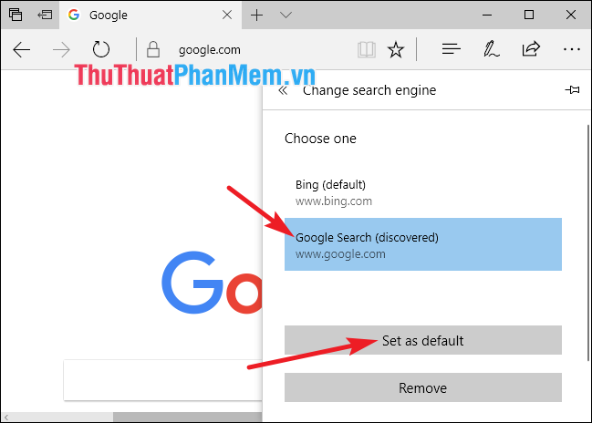 Cách đặt Google là công cụ tìm kiếm mặc định trên Chrome, Cốc Cốc, Edge, Firefox