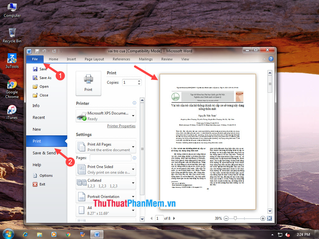 Nhấn vào ảnh để phóng to Xuất hiện giao diện