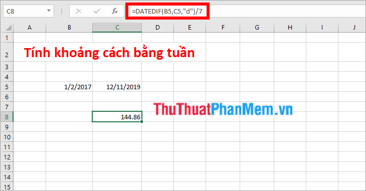Cách trừ ngày, tháng, năm trong Excel - Tính khoảng cách giữa hai ngày trong Excel