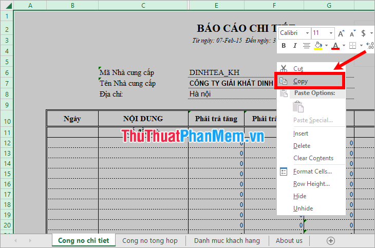 Cách copy sheet từ file Excel này sang file Excel khác