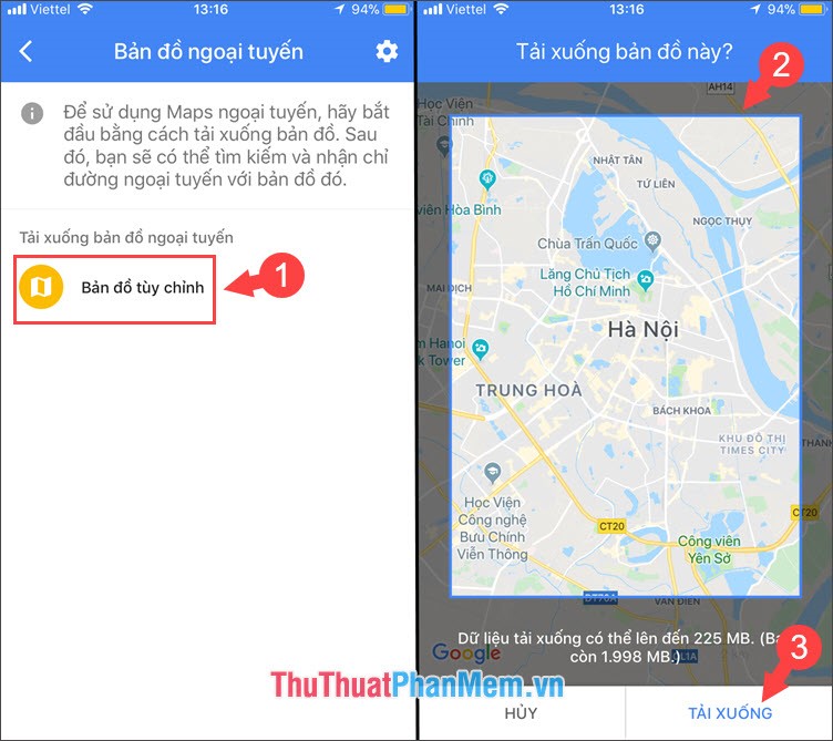 Cách tải bản đồ Google Map xuống điện thoại để dùng Offline, không tốn dung lượng 3G, 4G